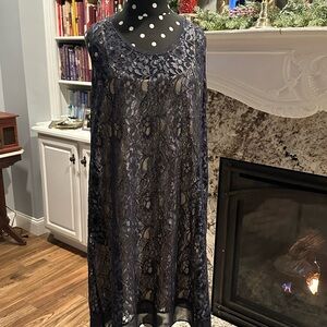 Elegant Navy Lace Dress